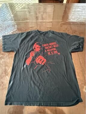 Chuck Norris Y2K Graphic Tshirt Size M-L No size Tag